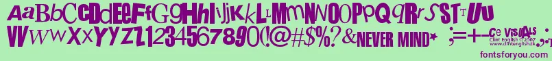 Sex Pistols Font – Purple Fonts on Green Background