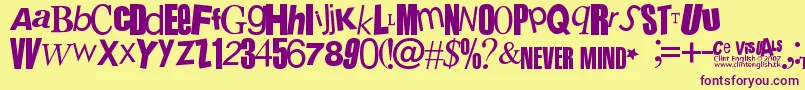 Sex Pistols Font – Purple Fonts on Yellow Background