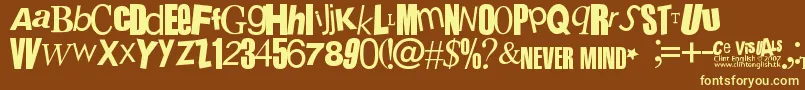 Sex Pistols Font – Yellow Fonts on Brown Background