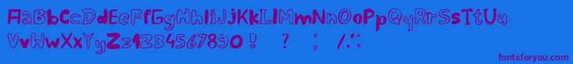 SexandBreakfast Font – Purple Fonts on Blue Background