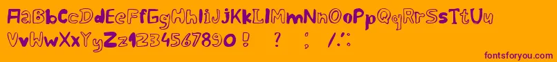 SexandBreakfast Font – Purple Fonts on Orange Background
