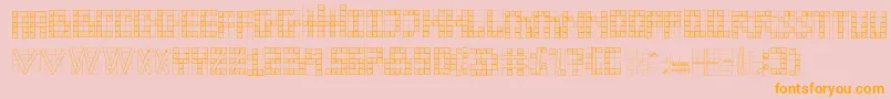 sexta susse-Schriftart – Orangefarbene Schriften auf rosa Hintergrund