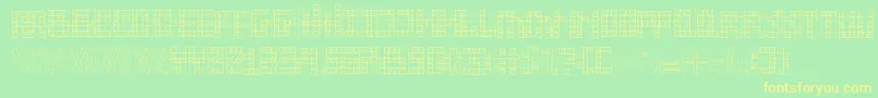 sexta susse-Schriftart – Gelbe Schriften auf grünem Hintergrund