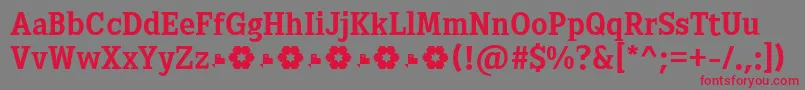 フォントSextan Bold FFP – 赤い文字の灰色の背景