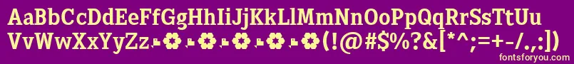Weitere Informationen zur Sextan Bold FFP-Schriftart Sextan Bold FFP-Schriftart – Gelbe Schriften auf violettem Hintergrund