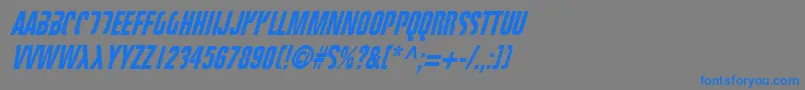 フォントFight – 灰色の背景に青い文字