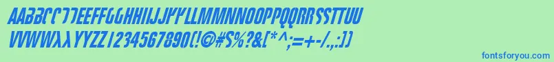 フォントFight – 青い文字は緑の背景です。