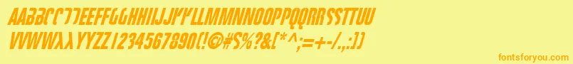 フォントFight – オレンジの文字が黄色の背景にあります。