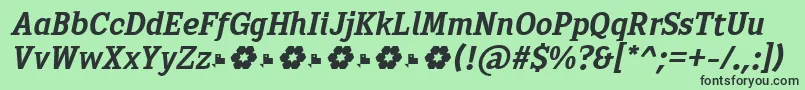 フォントSextan Bold Italic FFP – 緑の背景に黒い文字