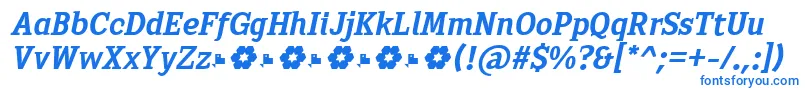 Шрифт Sextan Bold Italic FFP – синие шрифты на белом фоне