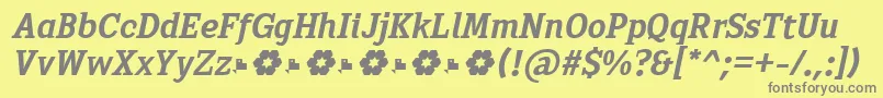 フォントSextan Bold Italic FFP – 黄色の背景に灰色の文字