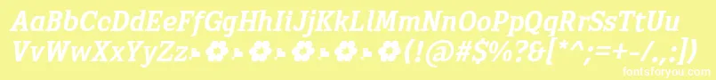 フォントSextan Bold Italic FFP – 黄色い背景に白い文字
