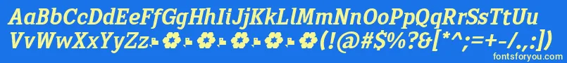フォントSextan Bold Italic FFP – 黄色の文字、青い背景