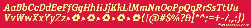 フォントSextan Bold Italic FFP – 黄色の文字、赤い背景