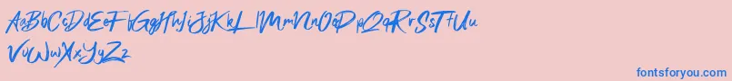 Sexy Beachy Font – Blue Fonts on Pink Background