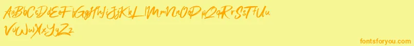 Sexy Beachy Font – Orange Fonts on Yellow Background