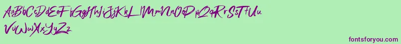 Sexy Beachy Font – Purple Fonts on Green Background