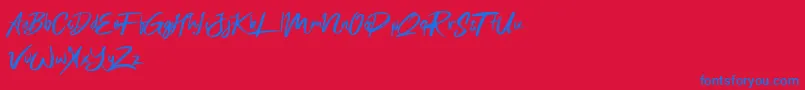 Sexy Beachy Font – Blue Fonts on Red Background