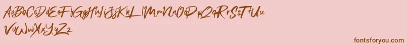 Sexy Beachy-Schriftart – Braune Schriften auf rosa Hintergrund