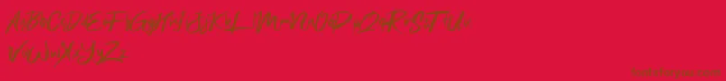 Fonte Sexy Beachy – fontes marrons em um fundo vermelho