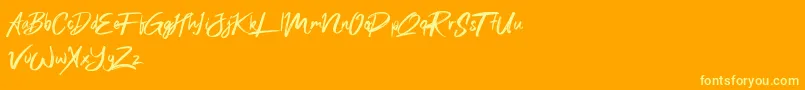 Sexy Beachy Font – Yellow Fonts on Orange Background