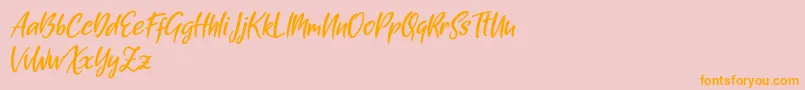 Sexy Beauty Font – Orange Fonts on Pink Background