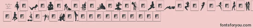 Fonte Sexy Silouette Stencils – fontes pretas em um fundo rosa