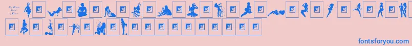 Sexy Silouette Stencils Font – Blue Fonts on Pink Background