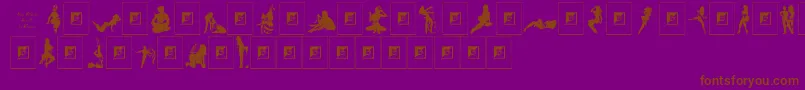Sexy Silouette Stencils Font – Brown Fonts on Purple Background