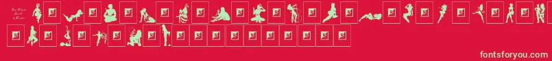 Sexy Silouette Stencils Font – Green Fonts on Red Background