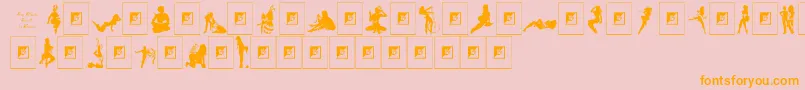 fuente Sexy Silouette Stencils – Fuentes Naranjas Sobre Fondo Rosa