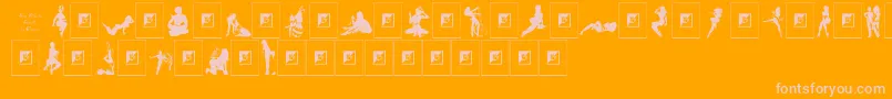 Sexy Silouette Stencils Font – Pink Fonts on Orange Background