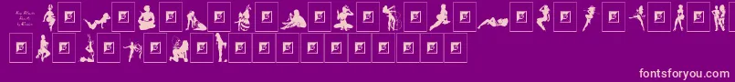 Weitere Informationen zur Sexy Silouette Stencils-Schriftart Sexy Silouette Stencils-Schriftart – Rosa Schriften auf violettem Hintergrund