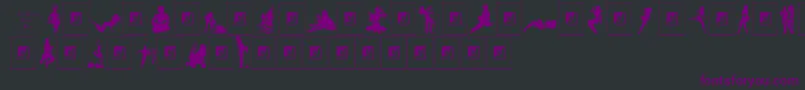 Sexy Silouette Stencils Font – Purple Fonts on Black Background