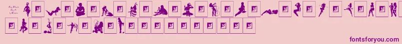 Sexy Silouette Stencils-Schriftart – Violette Schriften auf rosa Hintergrund