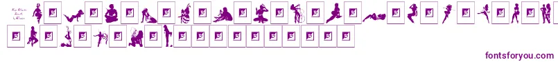 Police Sexy Silouette Stencils – polices violettes sur fond blanc