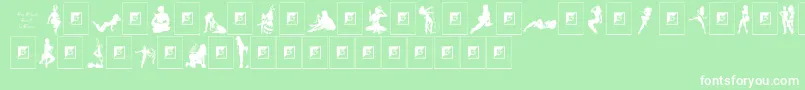 Sexy Silouette Stencils Font – White Fonts on Green Background