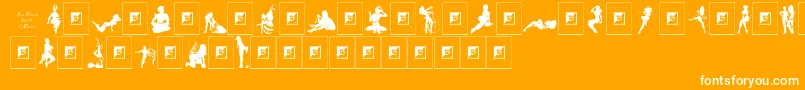 Sexy Silouette Stencils Font – White Fonts on Orange Background