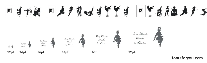 Размеры шрифта Sexy Silouette Stencils