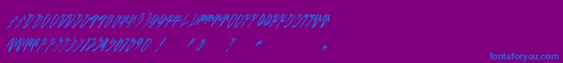 Шрифт SEXY SLANT  urbanhookupz – синие шрифты на фиолетовом фоне