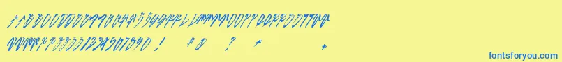 SEXY SLANT  urbanhookupz Font – Blue Fonts on Yellow Background