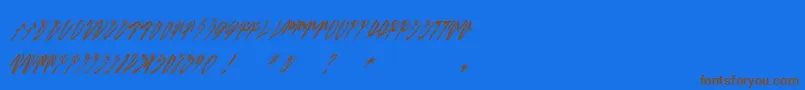 SEXY SLANT  urbanhookupz-Schriftart – Braune Schriften auf blauem Hintergrund