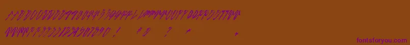 SEXY SLANT  urbanhookupz-Schriftart – Violette Schriften auf braunem Hintergrund