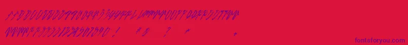 SEXY SLANT  urbanhookupz Font – Purple Fonts on Red Background