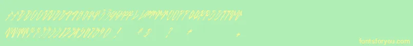 SEXY SLANT  urbanhookupz Font – Yellow Fonts on Green Background