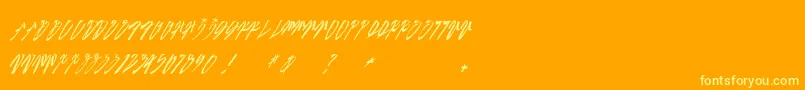 SEXY SLANT  urbanhookupz Font – Yellow Fonts on Orange Background