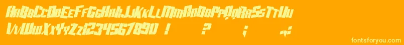 SF Aftershock Debris Condensed Italic Font – Yellow Fonts on Orange Background