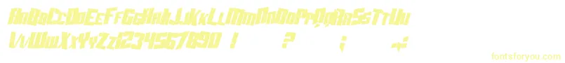 SF Aftershock Debris Condensed Italic Font – Yellow Fonts on White Background