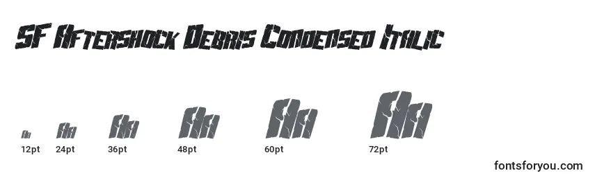 Размеры шрифта SF Aftershock Debris Condensed Italic