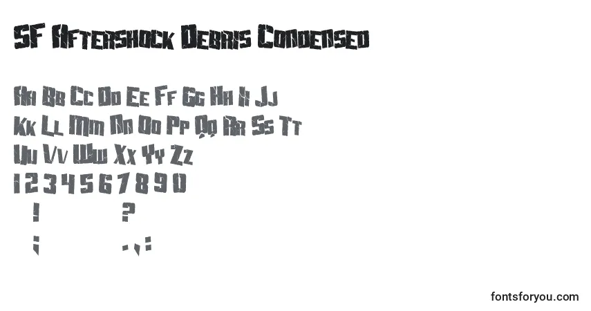 Fuente SF Aftershock Debris Condensed - alfabeto, números, caracteres especiales